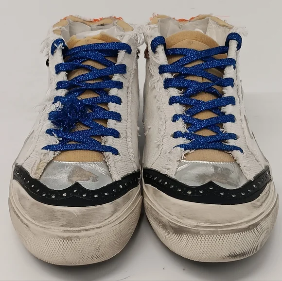 Golden Goose Men's Mid Star White Canvas Sneakers - EU44/US11